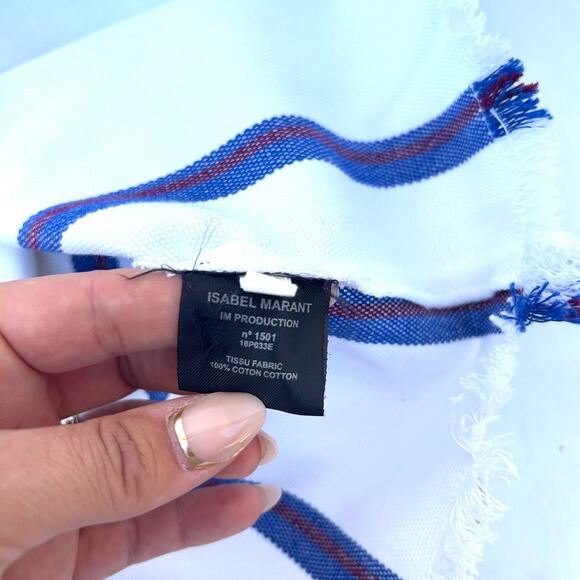 Isabel Marant Delia Denim White Jean Fringe Western Mini Skirt 2 Festival 34 - Picture 4 of 10